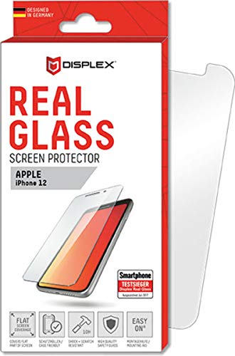 Displex Panzerglas 2D/ Clear (10H) für Apple iPhone 12 mini, Montagerahmen, Tempered Glas, kratzer-resistente Schutzfolie, hüllenfreundlich von Displex