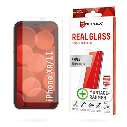 Displex Panzerglas 2D/ Clear (10H) für Apple iPhone XR/11, Eco-Montagerahmen, Tempered Glas, kratzer-resistente Schutzfolie, hüllenfreundlich von Displex