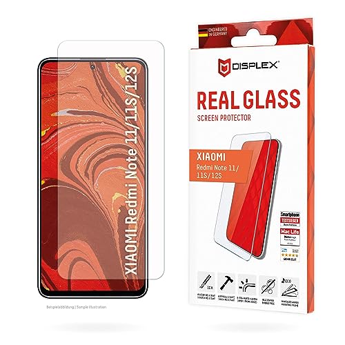 Displex Panzerglas 2D/ Clear (10H) für Xiaomi Redmi Note 11/Note 11S/Note 12S, Eco-Montagerahmen, Tempered Glas, kratzer-resistente Schutzfolie, hüllenfreundlich von Displex