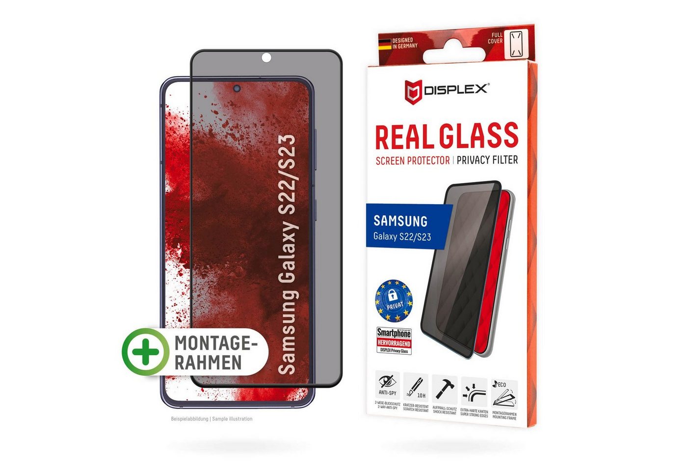 Displex Privacy Glass FC - Samsung Galaxy S22/S23, Displayschutzglas von Displex