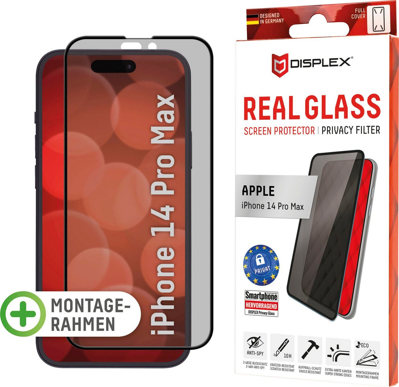 Displex Privacy Glass FC - iPhone 14 Pro Max, Displayschutzglas von Displex