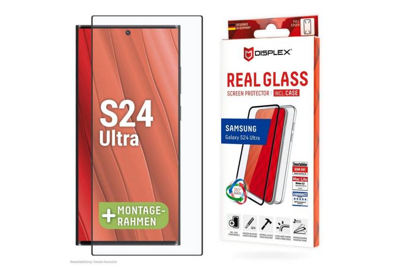 Displex Real Glass + Case für Samsung Galaxy S24 Ultra, Displayschutzglas, Displayschutzfolie Displayschutz Rundumschutz 360 Grad splitterfest von Displex