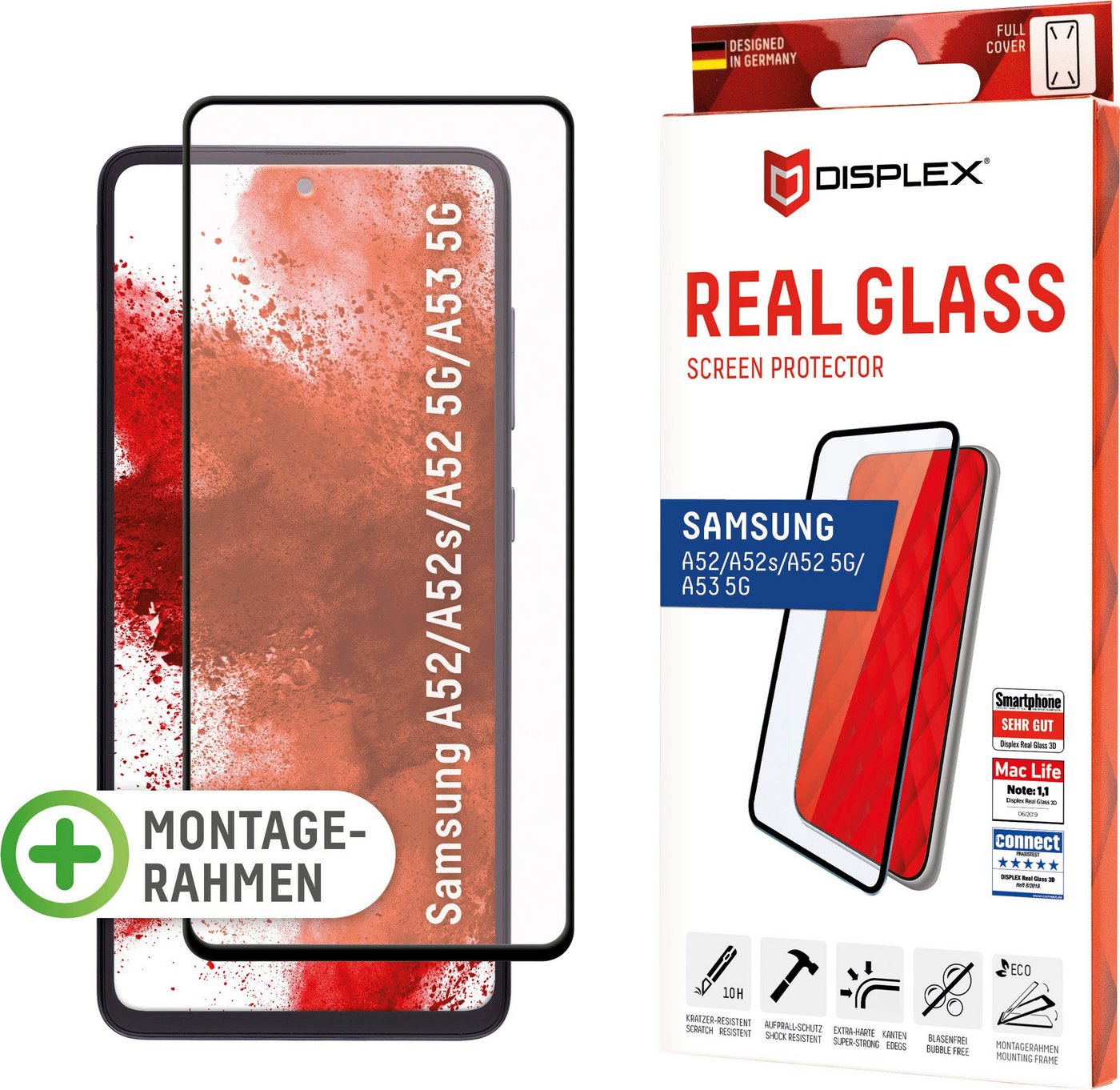 Displex Real Glass FC für Samsung Galaxy A52/A52s/A52 5G, Samsung Galaxy A53 5G, Displayschutzfolie von Displex