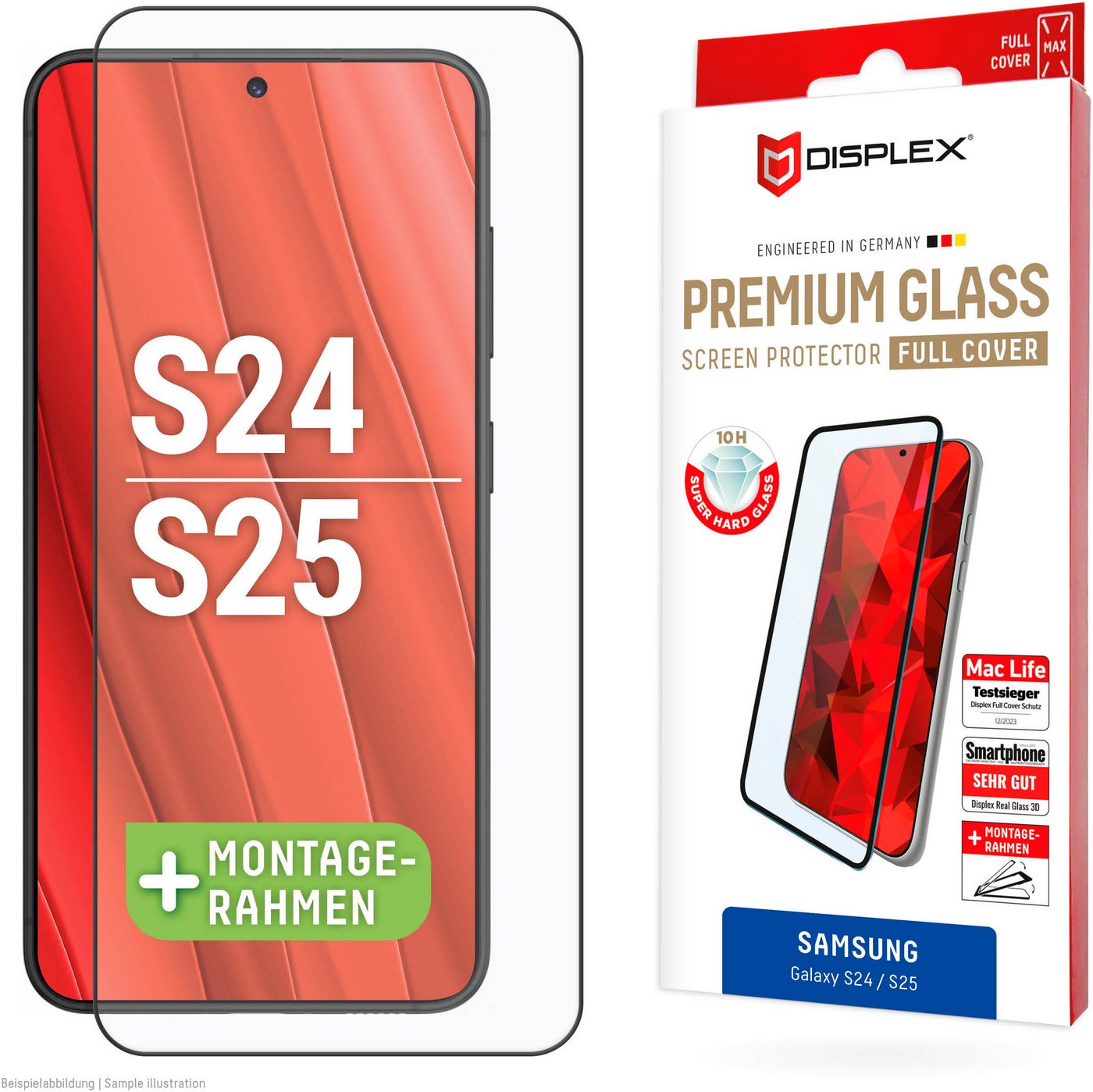 Displex Displayschutzglas Real Glass FC für Samsung Galaxy S24, Samsung Galaxy S25, Displayschutzfolie Displayschutz kratzer-resistent 10H splitterfest Displex Displayschutzglas Real Glass FC für Samsung Galaxy S24, Samsung Galaxy S25, Displayschutzfolie Displayschutz kratzer-resistent 10H splitterfest von Displex