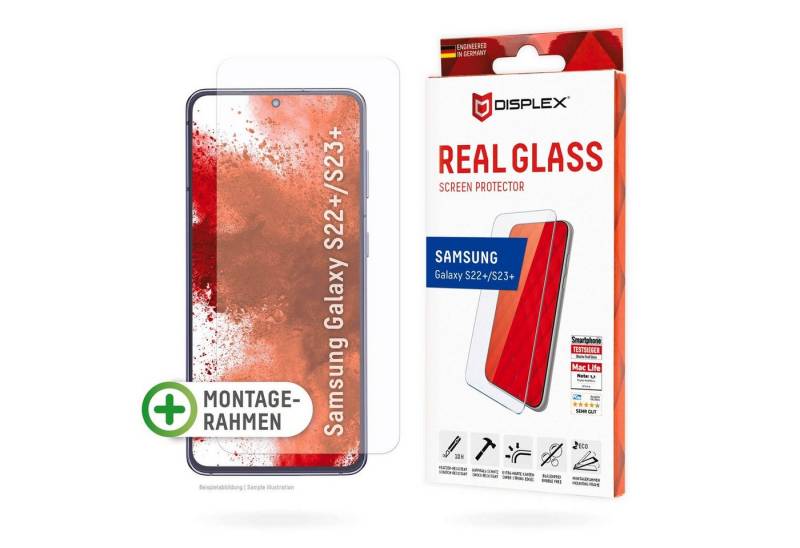Displex Real Glass - Samsung Galaxy S22+/S23+, Displayschutzglas, Displayschutzfolie Displayschutz kratzer-resistent 10H splitterfest von Displex