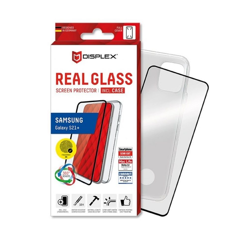 Displex Real Glass - Samsung S21+ - Displayschutzglas + Handyhülle, Displayschutzfolie von Displex