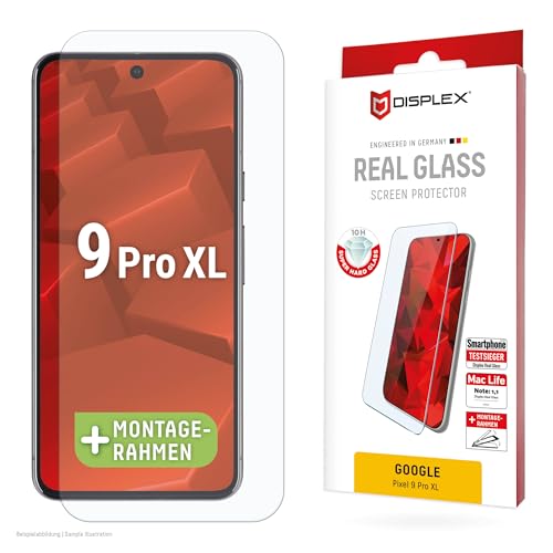 Displex Schutzglas 2D/ Clear (10H) für Google Pixel 9 Pro XL, Eco-Montagerahmen, Tempered Glas, kratzer-resistente Schutzfolie, hüllenfreundlich von Displex