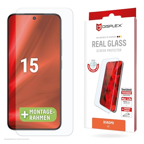 Displex Schutzglas 2D/ Clear (10H) für Xiaomi 15, Eco-Montagerahmen, Tempered Glas, kratzer-resistente Schutzfolie, hüllenfreundlich von Displex