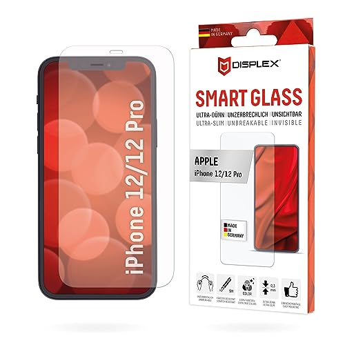 Displex Smart Glass (9H) für Apple iPhone 12/12 Pro, Montagesticker, unzerbrechlich, ultra-dünn, unsichtbar von Displex