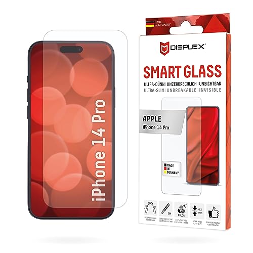 Displex Smart Glass (9H) für Apple iPhone 14 Pro, Montagesticker, unzerbrechlich, ultra-dünn, unsichtbar von Displex
