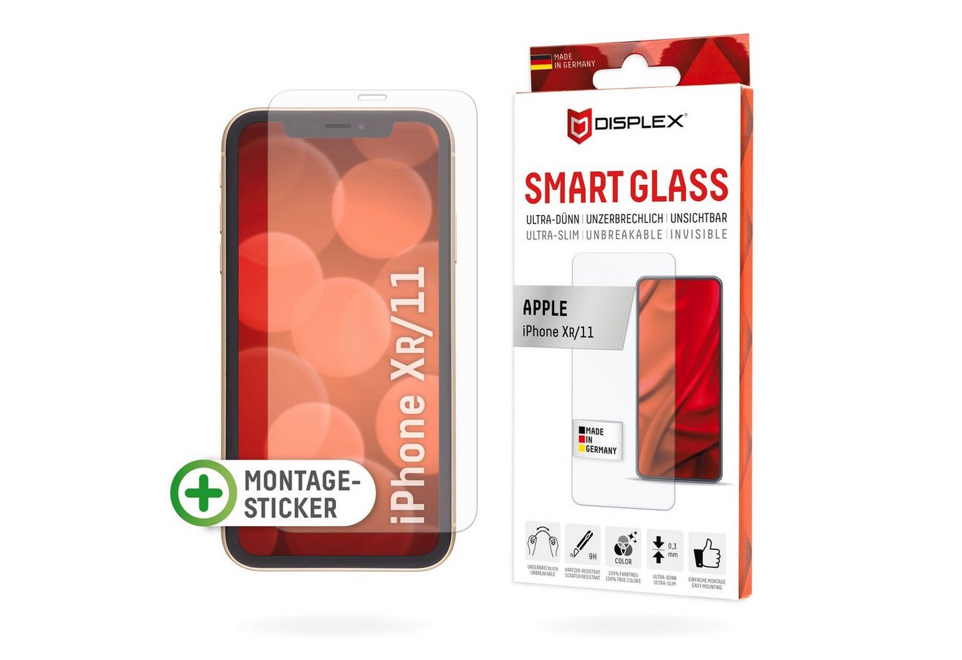 Displex Smart Glass - Apple iPhone XR/11, Displayschutzglas von Displex