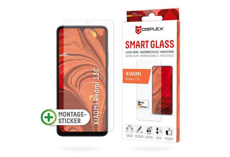 Displex Smart Glass für Xiaomi Redmi 13C, Displayschutzglas, Displayschutzfolie Displayschutz kratzer-resistent 9H unzerbrechlich von Displex