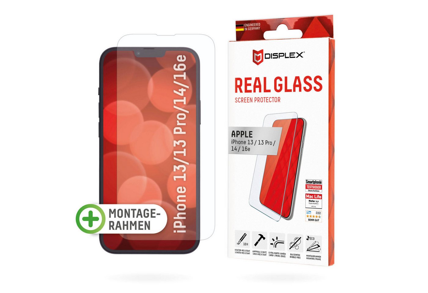 Displex Smartphone-Hülle DISPLEX Panzerglas (10H, 2D) für Apple iPhone 13/1 von Displex