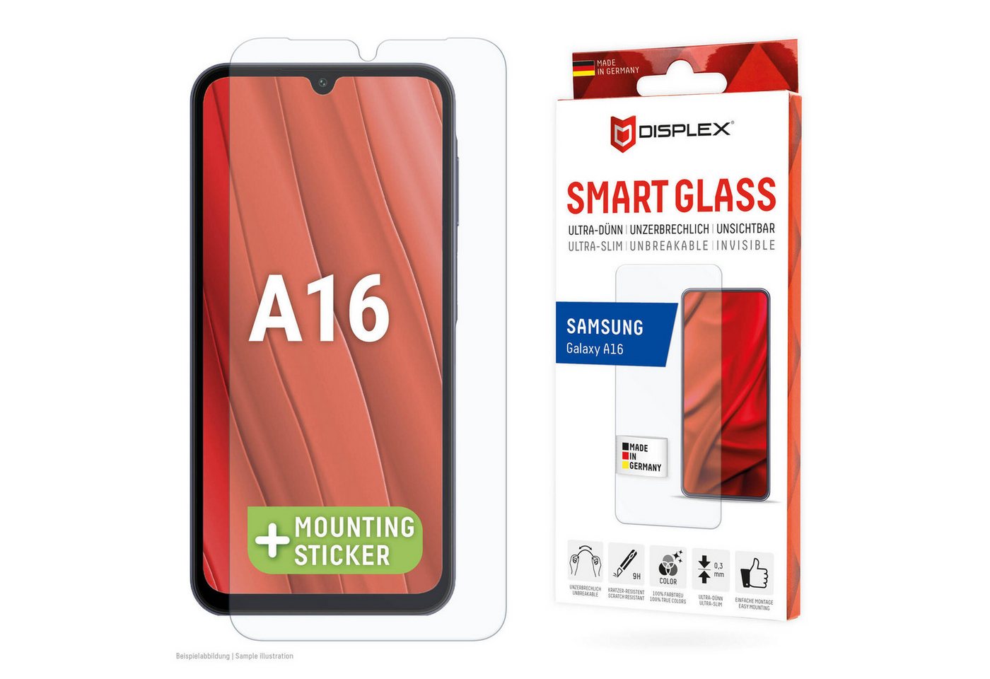 Displex Smartphone-Hülle DISPLEX Smart Glass für Samsung Galaxy A16 Displex Smartphone-Hülle DISPLEX Smart Glass für Samsung Galaxy A16 von Displex