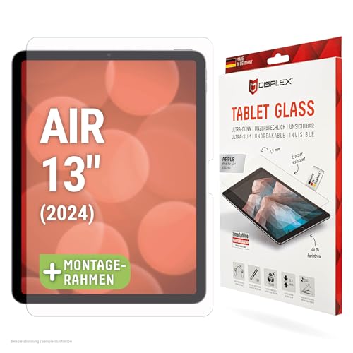 Displex Tablet Glass (9H, Hybridglasfolie) für Apple iPad Air 13'' (2024/2025) kratzer-resistente Schutzfolie, hüllenfreundlich von Displex