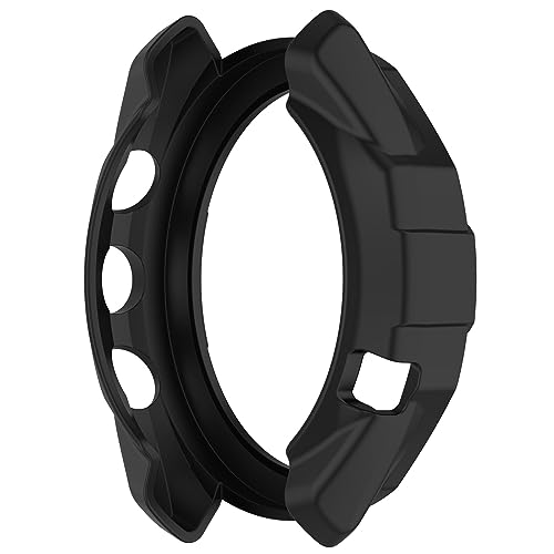 Case Cover Kompatibel mit Garmin Approach S70 47mm Schutzhüllen, Discool Soft Anti Drop TPU Ersatz Full Coverage Schutzhüllen Smart Watch Zubehör (Schwarz) von Disscool