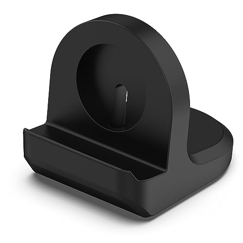 Discool Ersatz-Ladestation Kompatibel mit Samsung Galaxy Watch 6/6 Classic/Watch 5/5 Pro Anti-Rutsch Silikon Ladeständer, Ladegerät Base Halter mit Kabel Management Slot (schwarz) von Disscool
