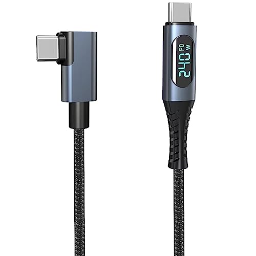 Discool USB 4.0 Kabel Thunderbolt 4 Kabel, Dual unterstützt 8K HD Display USB C Kabel PD 240W 8K@60Hz 40Gbps Datenübertragung 90 Grad Kabel (1.2M/4ft) von Disscool