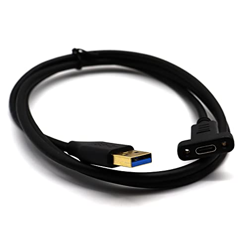 Disscool 3.0 USB-A-Stecker auf Typ-C-Buchse, Schraubenkabel, Typ-C auf USB-A-Kabel, Adapterkabel, Verlängerung, kompatibel mit USB 3.0 Laptop/USB-Hub/PC (1 m) von Disscool