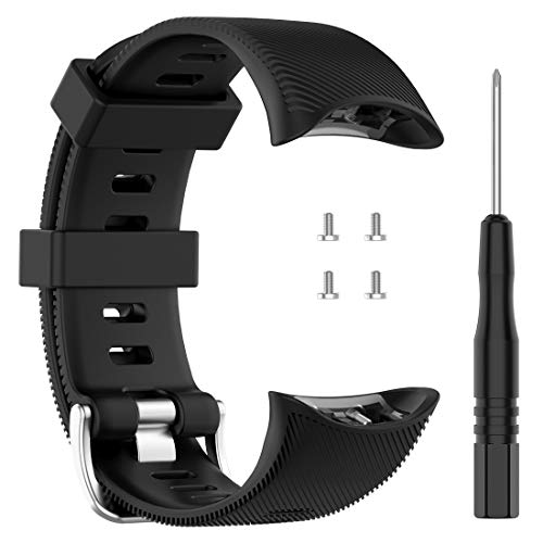 Disscool Armband für Garmin Swim 2, weiches Silikon-Armband für Garmin Swim 2 und Garmin Forerunner 45/45S (Silikon schwarz) von Disscool