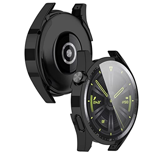 Disscool Kompatibel mit Huawei Watch GT3 46 mm TPU SmartWatch Schutzhülle, weiche Anti-Drop-All-Inclusive-Schutzhülle Skin Watch Accessiores Schwarz von Disscool