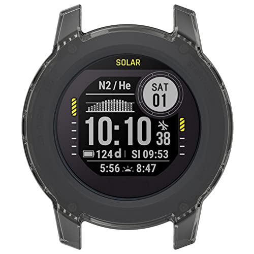 Disscool Schutzhülle kompatibel mit Garmin Descent G1, weich, Anti-Drop-TPU, transparent, Schutzhülle für Männer, Frauen, Smartwatch-Zubehör (schwarz) von Disscool