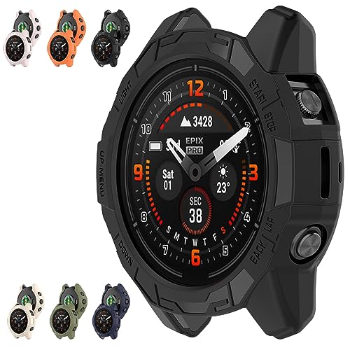 Disscool Schutzhülle kompatibel mit Garmin Epix Pro, 47 mm/Fenix 7 Pro/Fenix7, weich, Anti-Drop-PC-Ersatzschutzhüllen, Smartwatch-Zubehör (47 mm/Schwarz) von Disscool