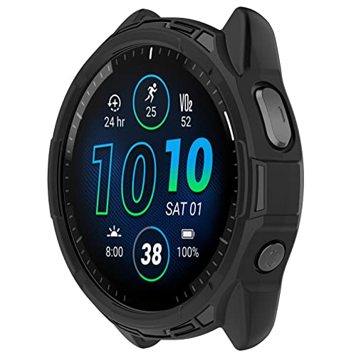 Disscool Schutzhülle kompatibel mit Garmin Forerunner 965, weiche TPU-Schutzhüllen für Smartwatch-Zubehör (schwarz) von Disscool