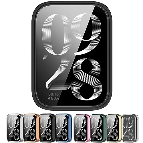 Disscool Vollständige Abdeckung Hülle mit Displayschutzfolie, Kompatibel mit Xiaomi Smart Band 8 Pro, ultradünner harter PC und Echtglas Ersatz Schutzhülle Case Cover von Disscool