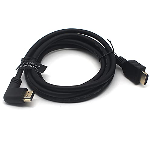 Ultra HDMI 8K @ 60Hz 2.1 Kabel, Disscool 90 Grad HDMI-Kabel, links gewinkelt, Stecker auf Stecker, Kabel, Hochgeschwindigkeit, 48 Gbit/s, kompatibel mit Laptops/Xbox/Projektoren/Monitoren (1,8 m) von Disscool