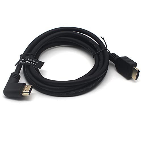 Ultra HDMI 8K @ 60Hz 2.1 Kabel, Disscool 90 Grad HDMI-Kabel, rechtwinklig, Stecker auf Stecker, High Speed, 48 Gbit/s, kompatibel mit Laptops/TV/DVD/Xbox/Projektoren/Monitoren, 1,8 m von Disscool