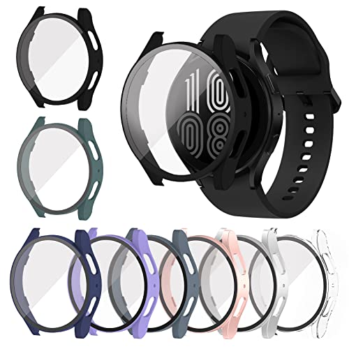 Vollständige Abdeckung mit Displayschutzfolie, kompatibel mit Samsung Galaxy Watch 5 40 mm, Disscool PC und Echtglas-Schutzhülle, Smartwatch-Zubehör von Disscool