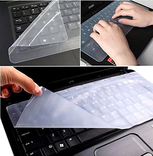 Distinct® 3 Stück Universal Silikon Tastaturschutz Laptop PC Notizbuch-Silikon-freie Tastatur-Schutz-Haut-Abdeckung Ultradünnes Transparentes Silikon Haut Silikonhülle Clear Film (14 Zoll) von Distinct