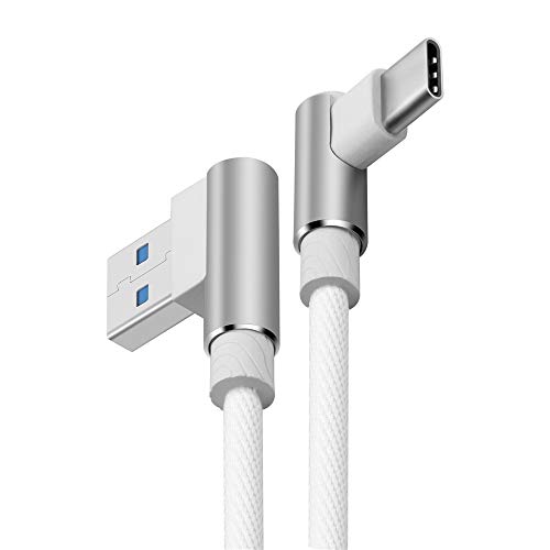 Distinct® 90 Grad L-förmige rechtwinklig 1M USB C Kabel Daten Sync Ladekabel für Samsung Galaxy S8 S8 Plus, Google Pixel/Pixel XL, Nexus 6P/5X und mehr Typ C Geräte (Weiß) von Distinct