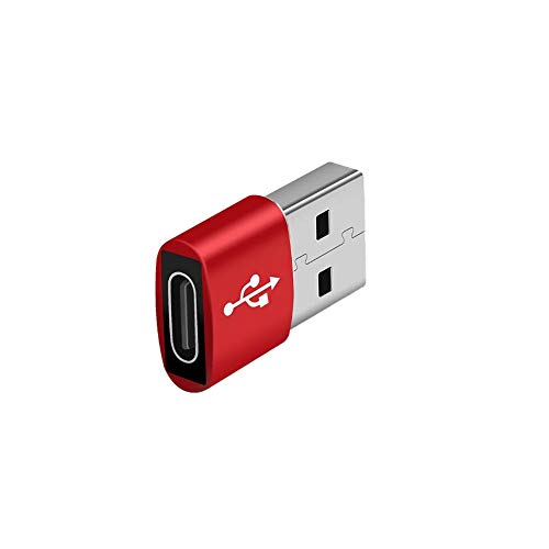 Distinct® USB C Buchse auf USB 3.0 Stecker, Typ C auf USB A Konverter Kompatibel mit Laptops, Powerbanks, Ladegeräten und weiteren USB C Geräten (Rot) von Distinct