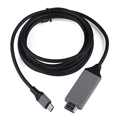 USB C zu HDMI Kabel 2M 4K 30HZ USB 3.1 Typ C zu HDMI Adapter Konverter für Mac- Book, Samsung Galaxy S9, Huawei P20 und mehr (Schwarz) von Distinct