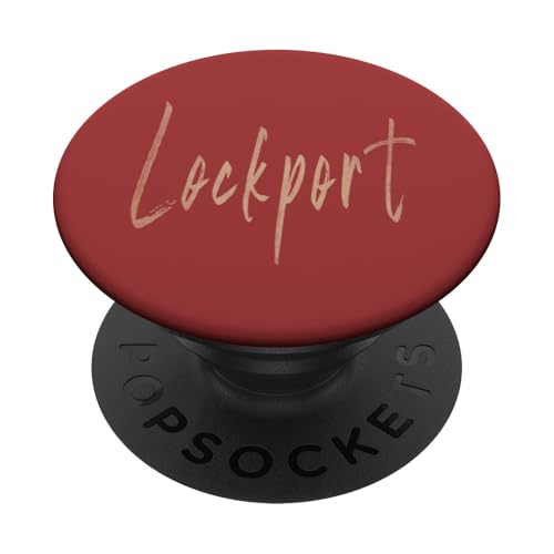 Lockport New York Vintage elegantes Design PopSockets Klebender PopGrip von Distressed New York designs