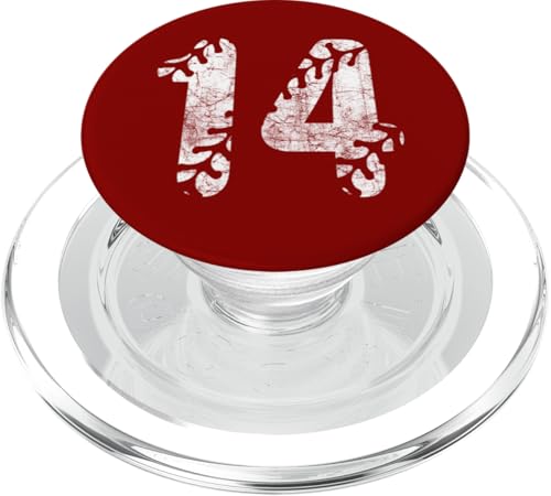 Baseball Softball Mom #14 Nummer 14 Distressed Schnürsenkel Weiß PopSockets PopGrip für MagSafe Baseball Softball Mom #14 Nummer 14 Distressed Schnürsenkel Weiß PopSockets PopGrip für MagSafe von Distressed White Baseball Softball Team Numbers
