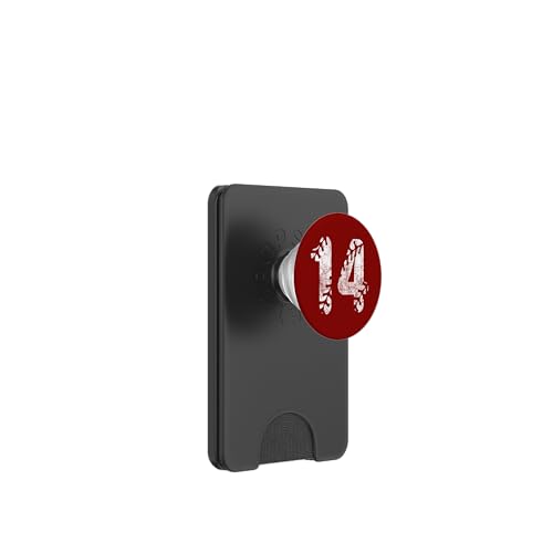 Baseball Softball Mom #14 Nummer 14 Distressed Schnürsenkel Weiß PopSockets PopWallet für MagSafe Baseball Softball Mom #14 Nummer 14 Distressed Schnürsenkel Weiß PopSockets PopWallet für MagSafe von Distressed White Baseball Softball Team Numbers