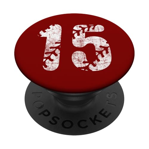 Baseball Softball Mom #15 Nummer 15 Distressed Schnürsenkel Weiß PopSockets Klebender PopGrip Baseball Softball Mom #15 Nummer 15 Distressed Schnürsenkel Weiß PopSockets Klebender PopGrip von Distressed White Baseball Softball Team Numbers