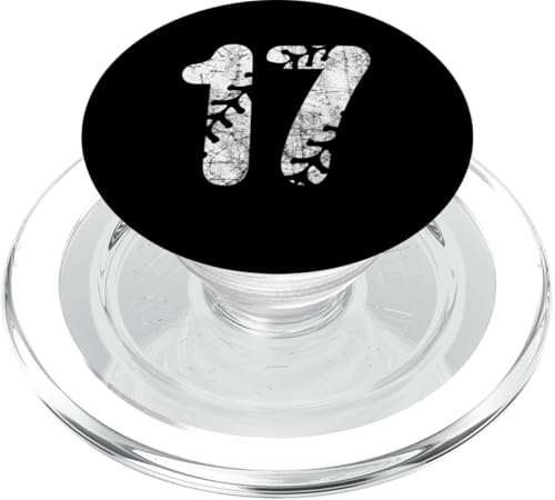 Baseball Softball Mom #17 Nummer 17 Distressed Schnürsenkel Weiß PopSockets PopGrip für MagSafe Baseball Softball Mom #17 Nummer 17 Distressed Schnürsenkel Weiß PopSockets PopGrip für MagSafe von Distressed White Baseball Softball Team Numbers