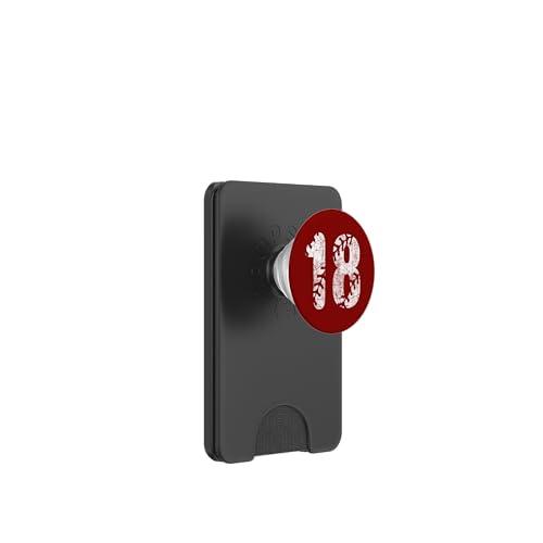 Baseball Softball Mom #18 Nummer 18 Distressed Schnürsenkel Weiß PopSockets PopWallet für MagSafe Baseball Softball Mom #18 Nummer 18 Distressed Schnürsenkel Weiß PopSockets PopWallet für MagSafe von Distressed White Baseball Softball Team Numbers