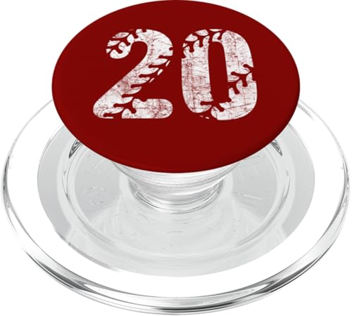 Baseball Softball Mom #20 Nummer 20 Distressed Schnürsenkel Weiß PopSockets PopGrip für MagSafe Baseball Softball Mom #20 Nummer 20 Distressed Schnürsenkel Weiß PopSockets PopGrip für MagSafe von Distressed White Baseball Softball Team Numbers
