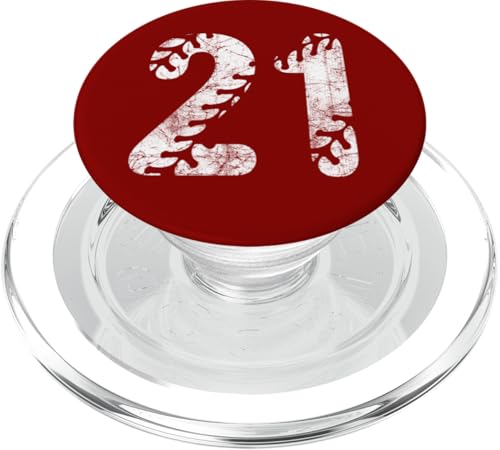 Baseball Softball Mom #21 Nummer 21 Distressed Schnürsenkel Weiß PopSockets PopGrip für MagSafe Baseball Softball Mom #21 Nummer 21 Distressed Schnürsenkel Weiß PopSockets PopGrip für MagSafe von Distressed White Baseball Softball Team Numbers