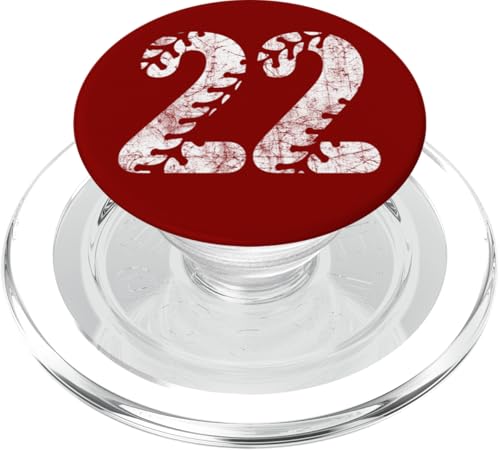Baseball Softball Mom #22 Nummer 22 Distressed Schnürsenkel Weiß PopSockets PopGrip für MagSafe Baseball Softball Mom #22 Nummer 22 Distressed Schnürsenkel Weiß PopSockets PopGrip für MagSafe von Distressed White Baseball Softball Team Numbers