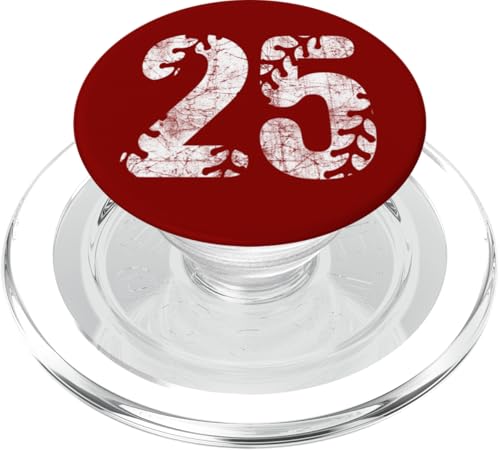 Baseball Softball Mom #25 Nummer 25 Distressed Schnürsenkel Weiß PopSockets PopGrip für MagSafe von Distressed White Baseball Softball Team Numbers