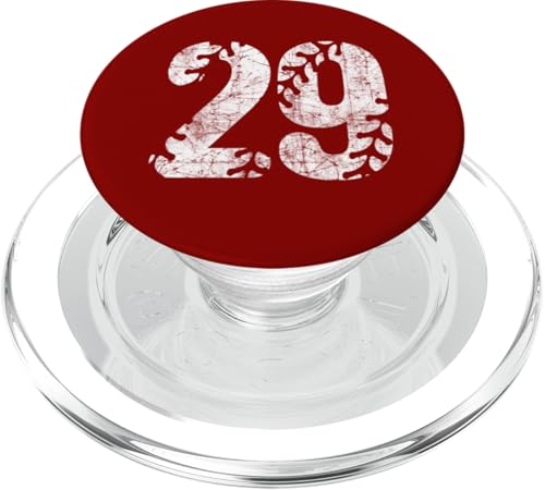 Baseball Softball Mom #29 Nummer 29 Distressed Schnürsenkel Weiß PopSockets PopGrip für MagSafe von Distressed White Baseball Softball Team Numbers