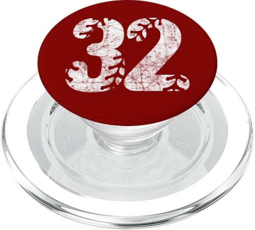 Baseball Softball Mom #32 Nummer 32 Distressed Schnürsenkel Weiß PopSockets PopGrip für MagSafe Baseball Softball Mom #32 Nummer 32 Distressed Schnürsenkel Weiß PopSockets PopGrip für MagSafe von Distressed White Baseball Softball Team Numbers