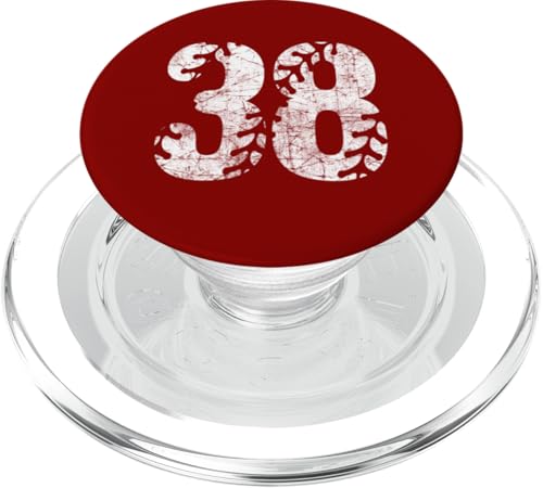 Baseball Softball Mom #38 Nummer 38 Distressed Schnürsenkel Weiß PopSockets PopGrip für MagSafe Baseball Softball Mom #38 Nummer 38 Distressed Schnürsenkel Weiß PopSockets PopGrip für MagSafe von Distressed White Baseball Softball Team Numbers