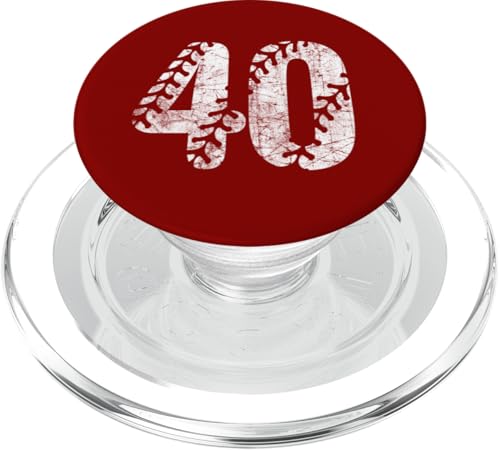 Baseball Softball Mom #40 Nummer 40 Distressed Schnürsenkel Weiß PopSockets PopGrip für MagSafe Baseball Softball Mom #40 Nummer 40 Distressed Schnürsenkel Weiß PopSockets PopGrip für MagSafe von Distressed White Baseball Softball Team Numbers